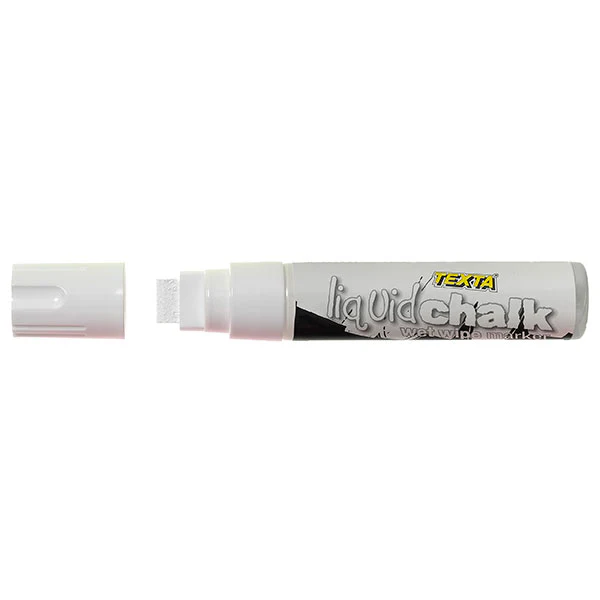 Texta Liquid Chalk Marker Wet Wipe Jumbo Chisel 15mm White - Nail Gallerys