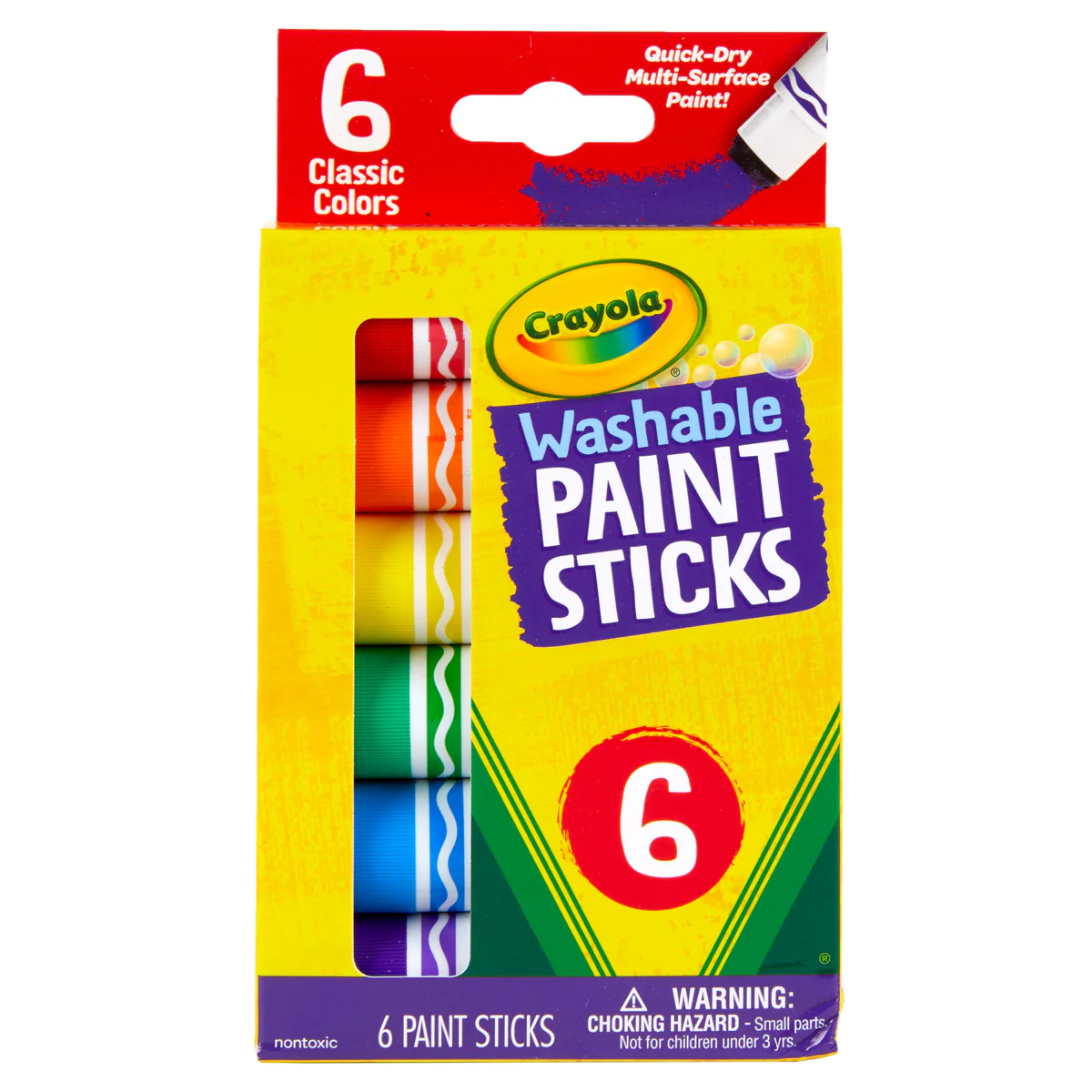 Crayola Washable Paint Sticks Pack of 6 - Nail Gallerys