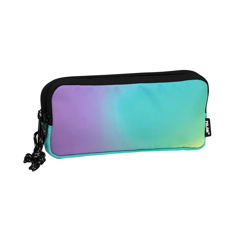 Milan Rectangular 3 Zip Sunset Series Turquoise Pencil Case - Nail Gallerys