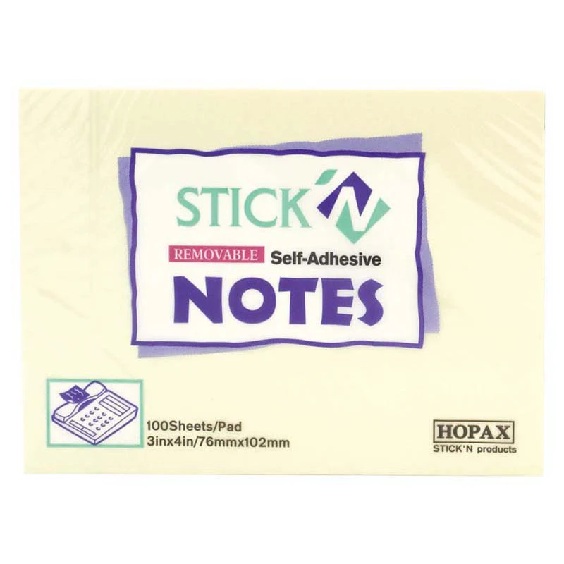 Stick'n Note Yellow 100 Sheet Pad - Nail Gallerys