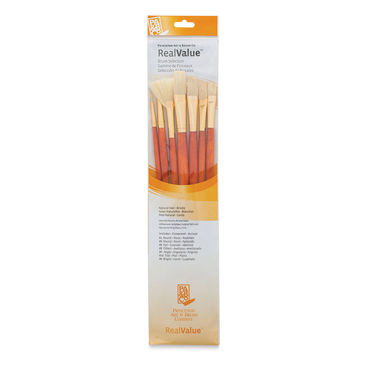 Princeton Real Value Natural Bristle 9154 Brushes Set of 7 - Nail Gallerys