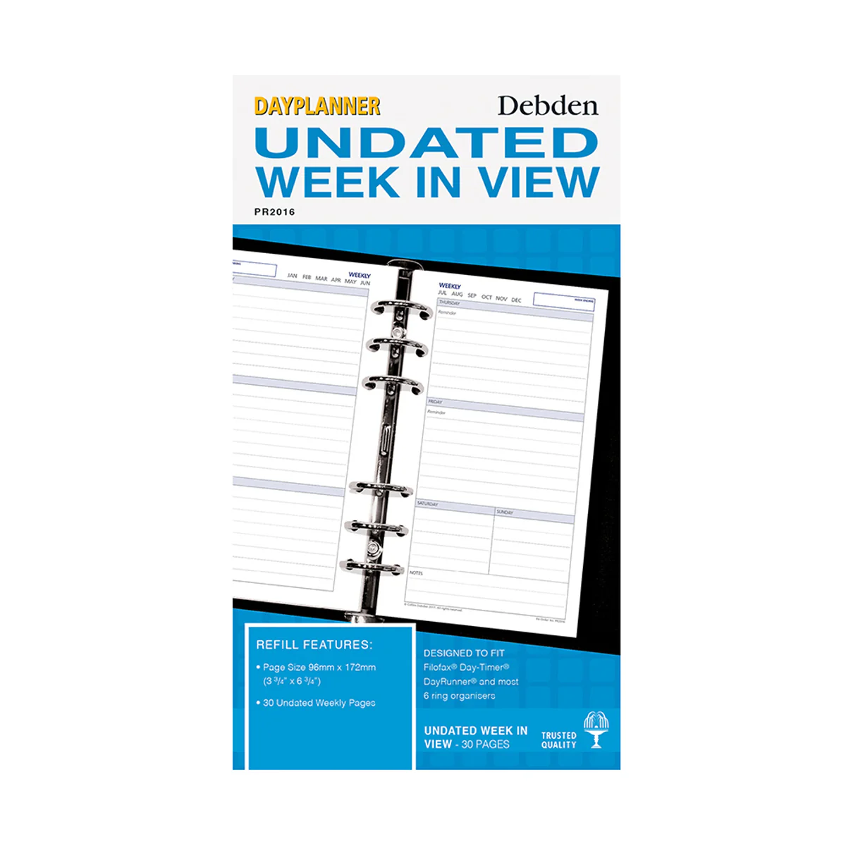 Debden Personal Week to View Undated Dayplanner Refill - Nail Gallerys