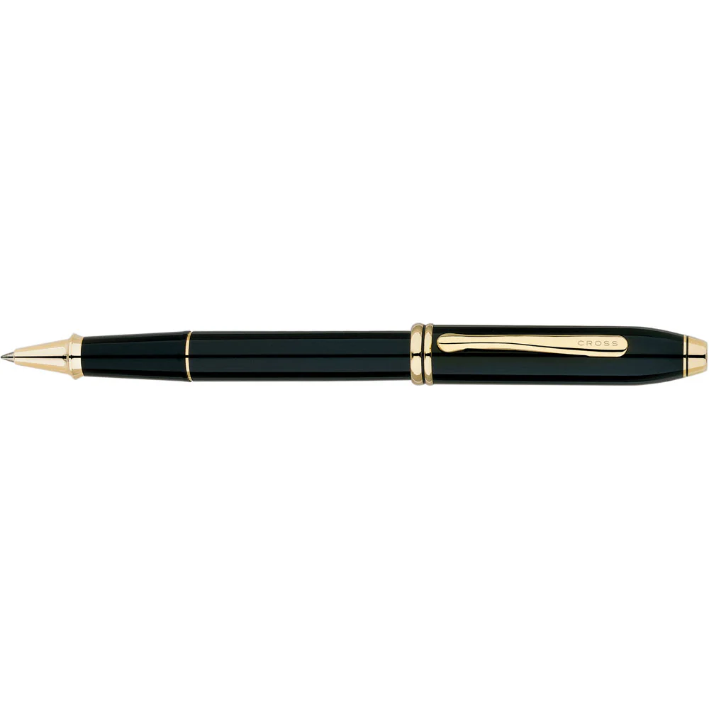 Cross Townsend Classic Black Lacquer Medium Nib Rollerball Pen - Nail Gallerys