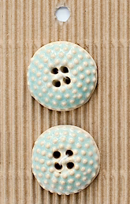 Incomparable Buttons - Round Aqua Spots - Card of 2 - Nail Gallerys