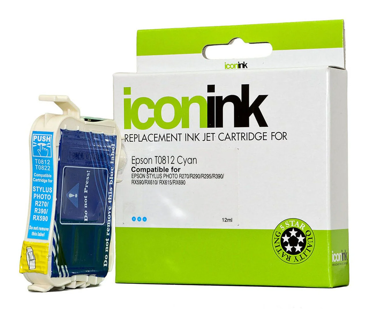 Icon Compatible Epson T0812 Cyan 81n Ink Cartridge - Nail Gallerys