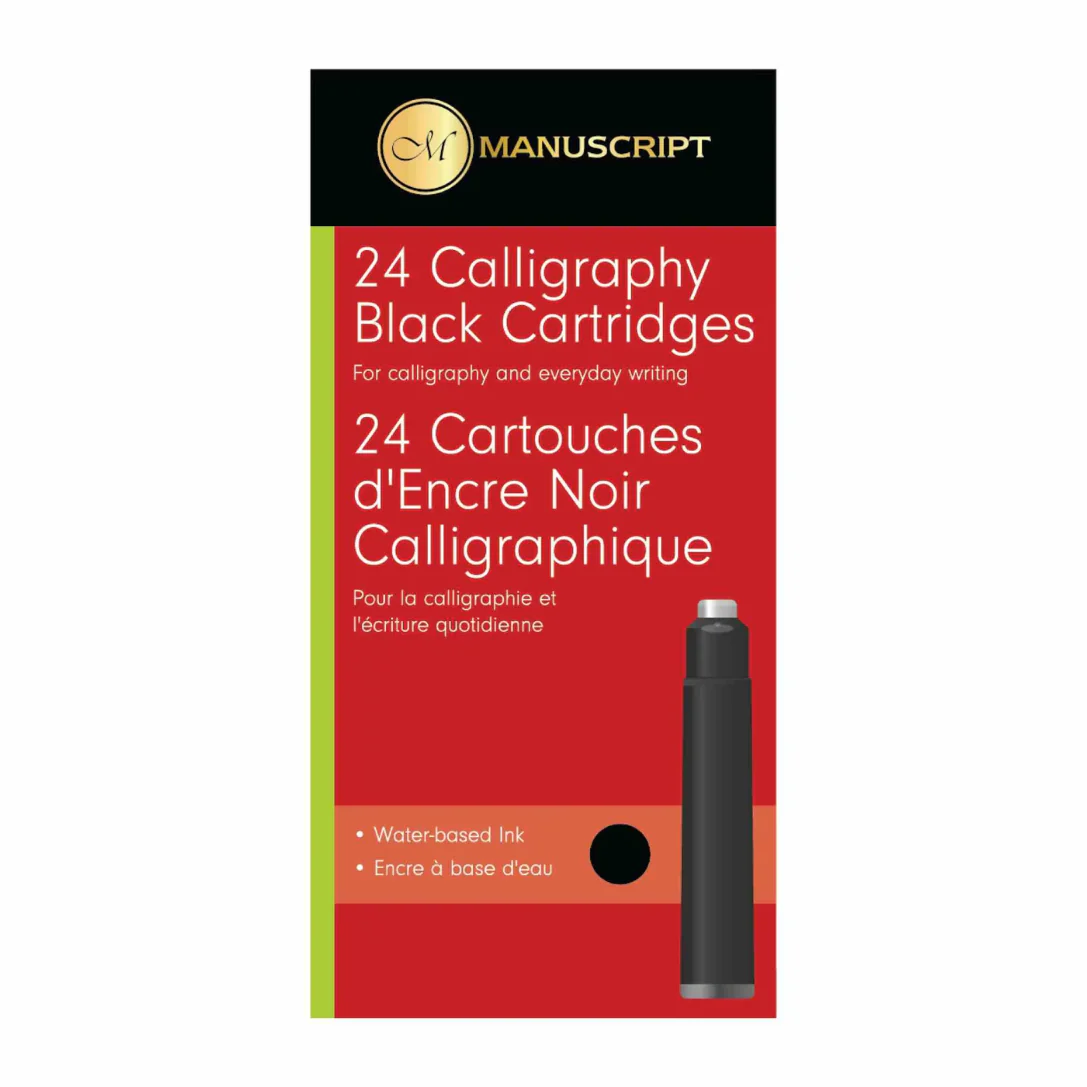 Manuscript Fountain Pen Cartridges Black Pack Of 24 - Nail Gallerys