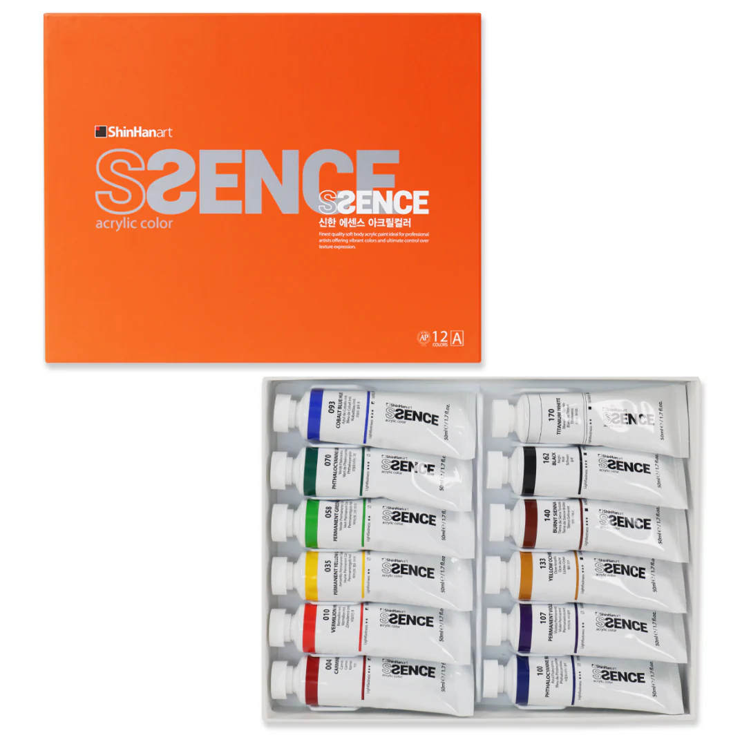 ShinHan SSence 50ml Acrylic Paints Set Of 12 Set A - Nail Gallerys