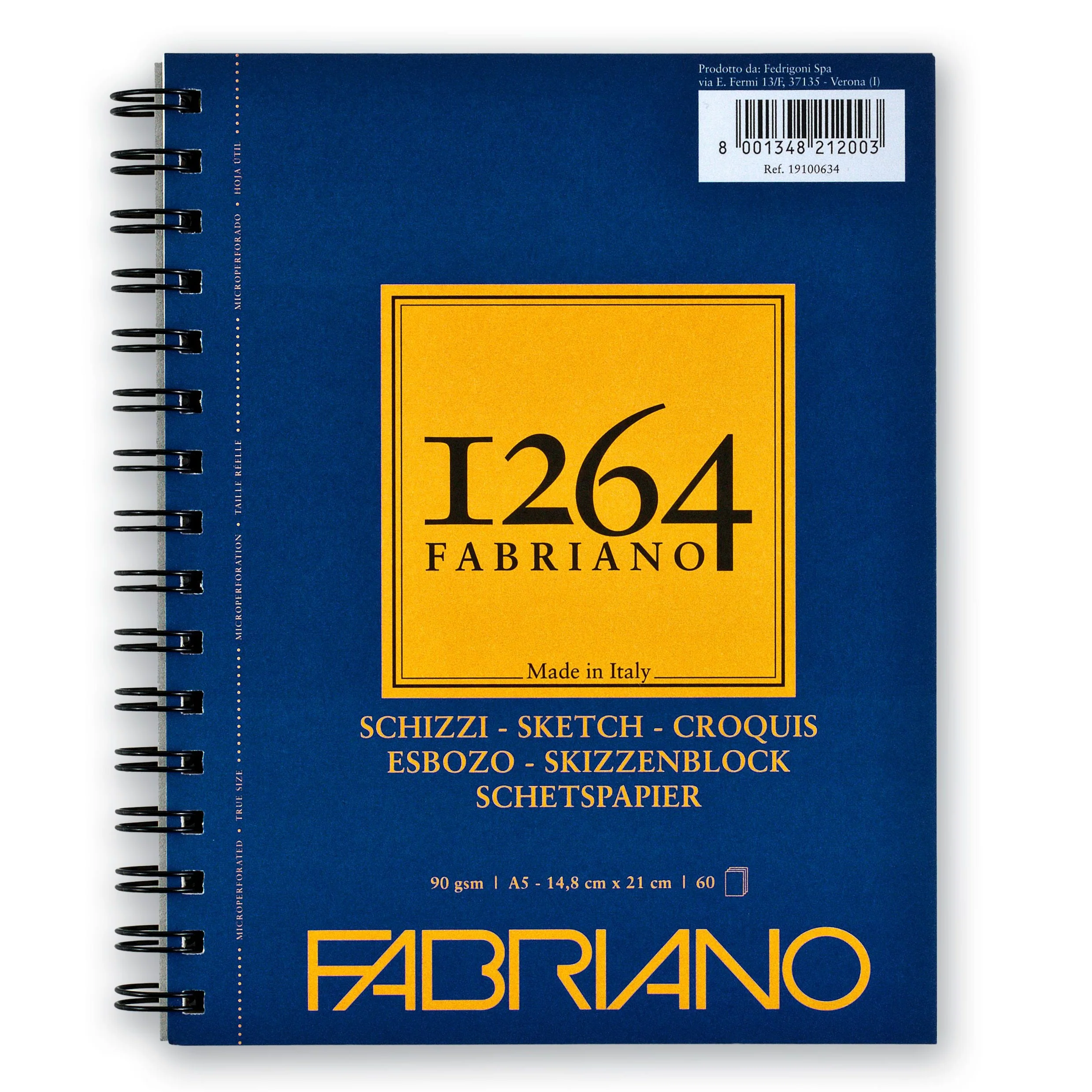 Fabriano 1264 Spiral (Long Side) 90gsm Sketch Pads - Nail Gallerys