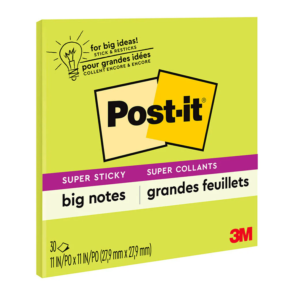 Post-it Bright Green 279x279mm 30sheet Super Sticky Big Notes - Nail Gallerys