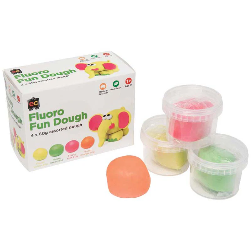 EC Fun Fluoro 80gm Dough Set Of 4 - Nail Gallerys