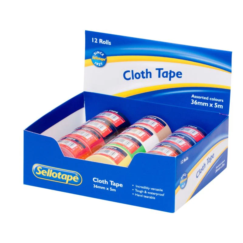 Sellotape D16036 Cloth Tape Assorted 36mmx5m - Nail Gallerys