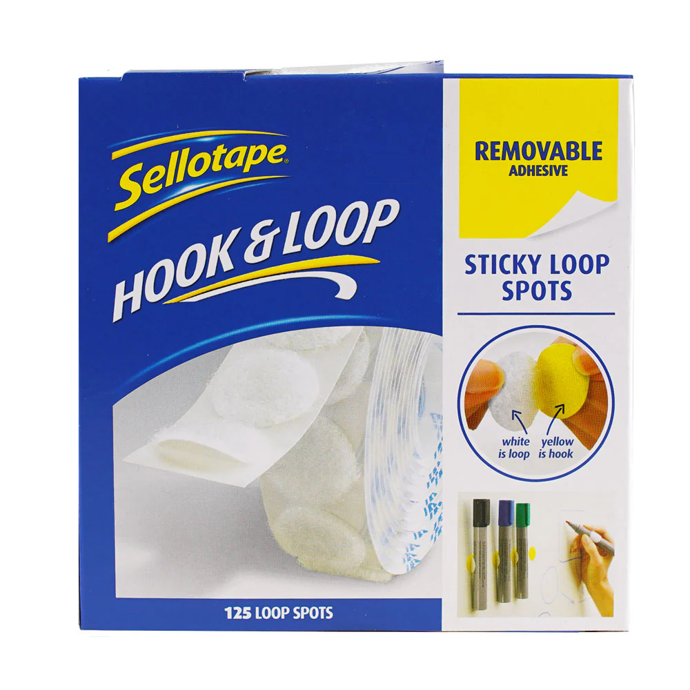 Sellotape Sticky Loop Spots Removable 22mm Pack Of 125 - Nail Gallerys