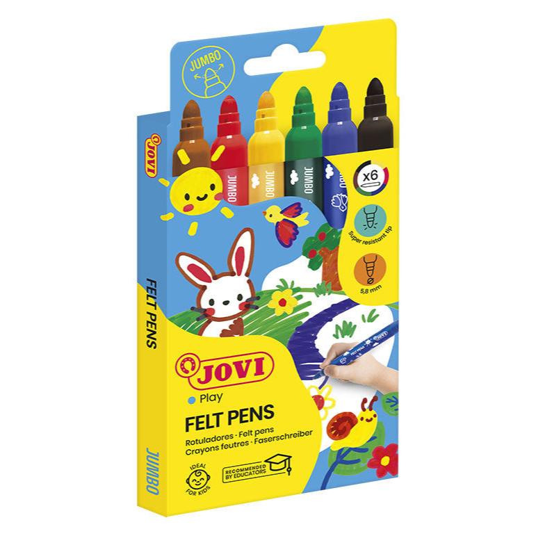 Jovi Washable Maxi Felt-Tip Pens Set of 6 - Nail Gallerys