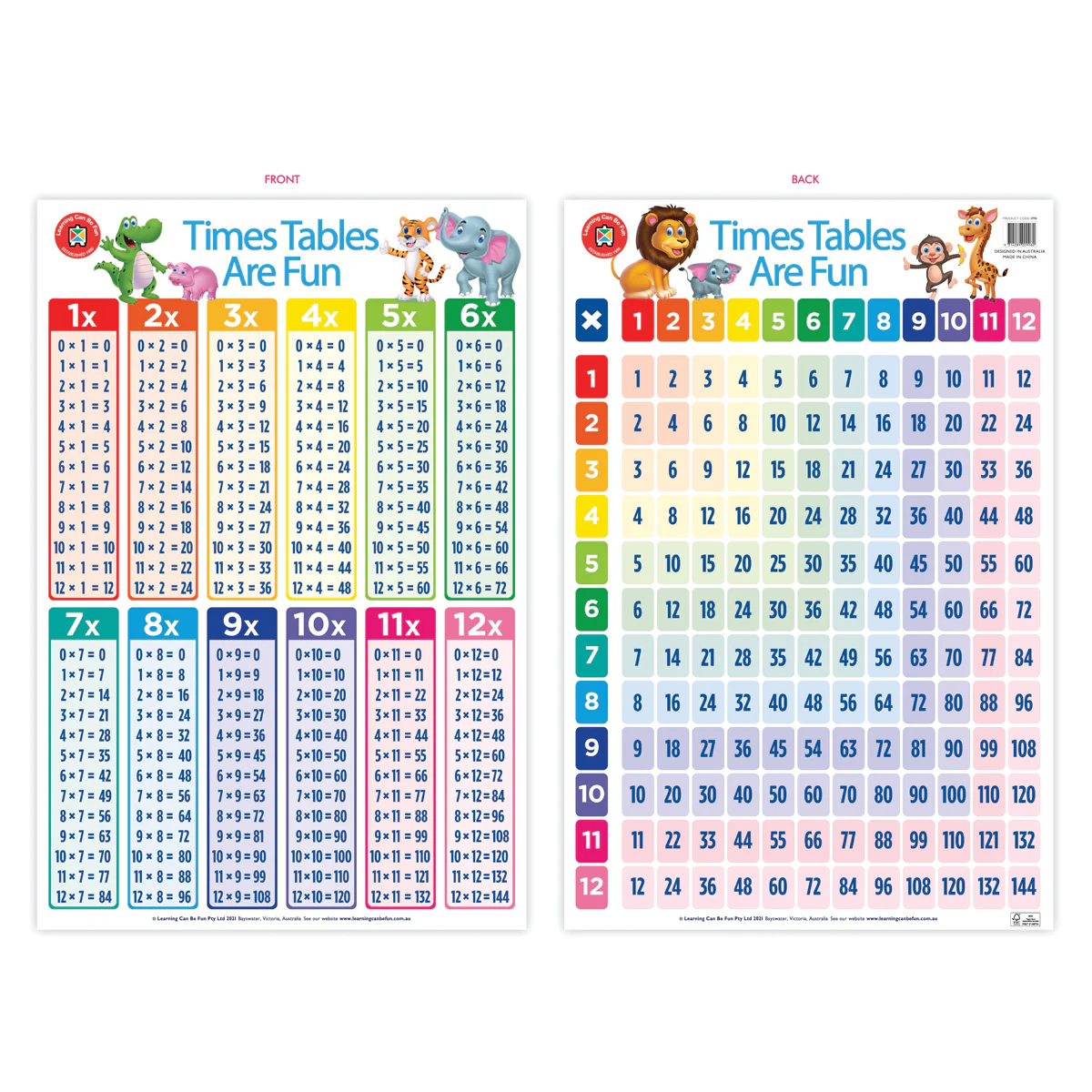 Learning Can Be Fun Times Tables Are Fun Wall Chart - Nail Gallerys