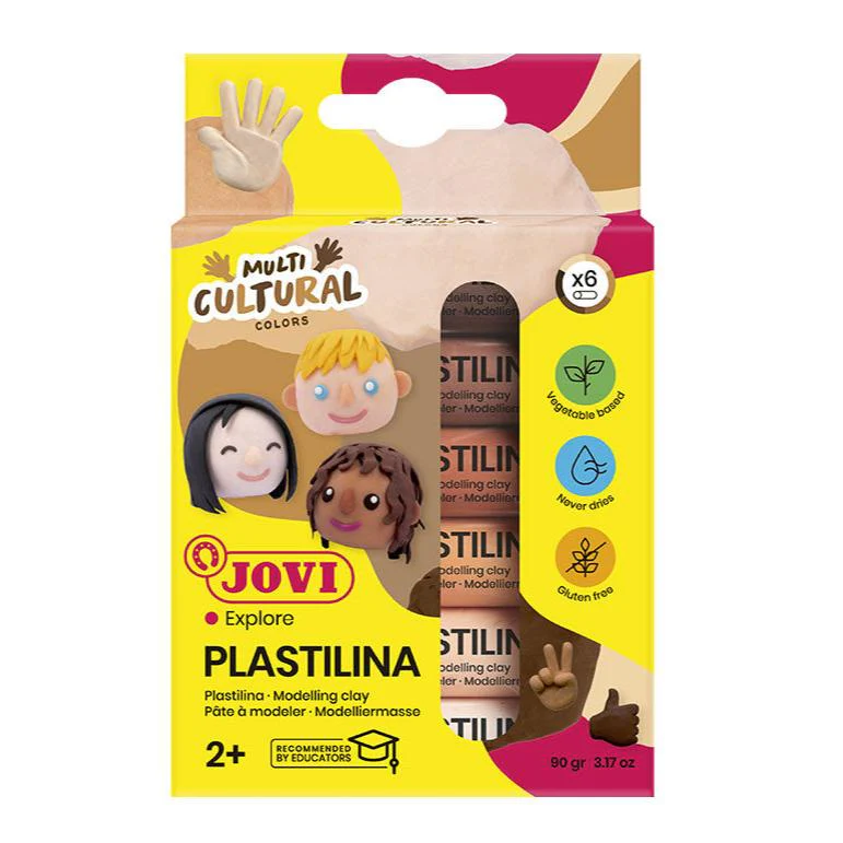 Jovi Plastilina Modelling Clay Sticks Pack of 6 Multi-Cultural Colours - Nail Gallerys
