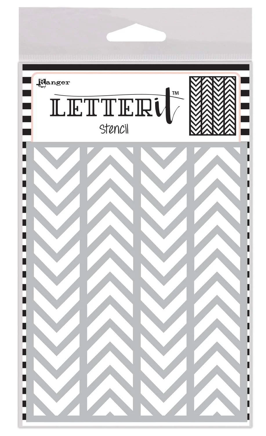 Ranger Letter It Background Stencils 4.75   x 6   Alternating Chevrons - Nail Gallerys