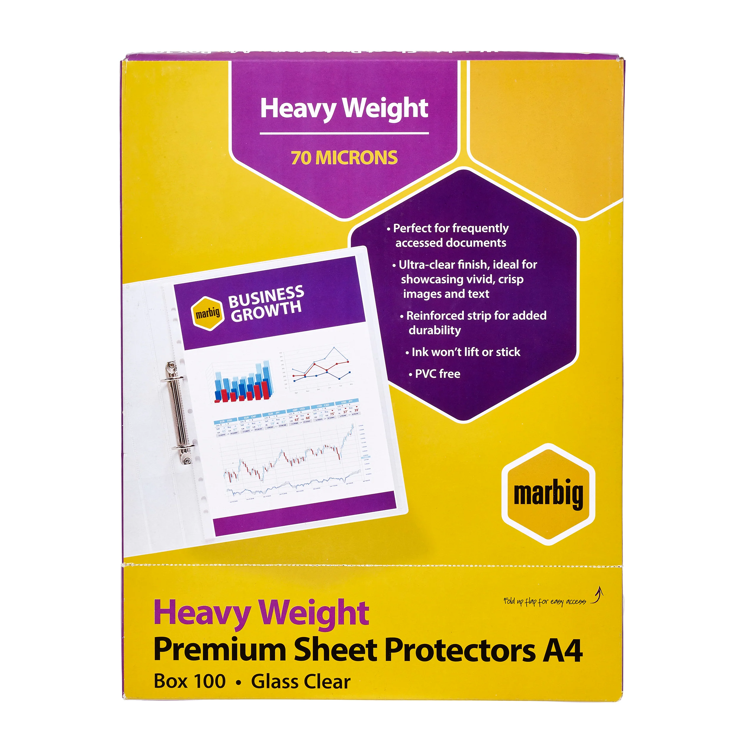 Marbig Sheet Protectors Heavyweight A4 Pack Of 100 - Nail Gallerys
