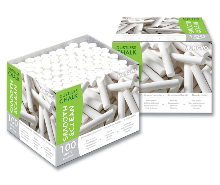 Mungyo 100 Pieces Dustless Chalk White - Nail Gallerys