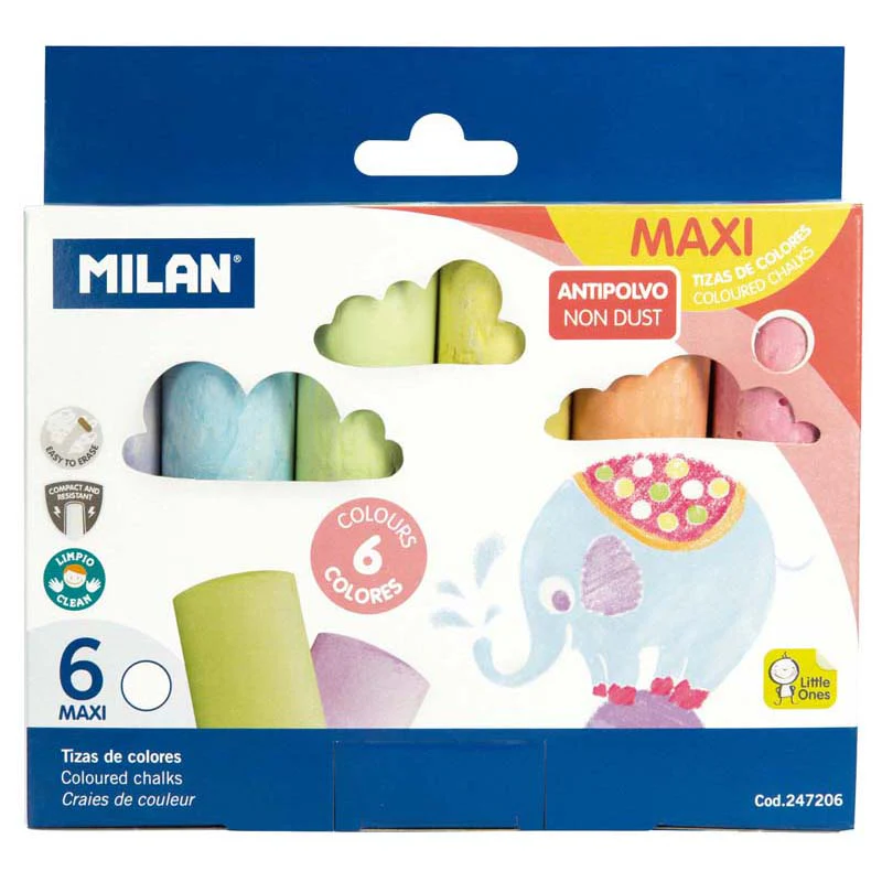Milan Maxi Non Dust Chalk Set Of 6 - Nail Gallerys
