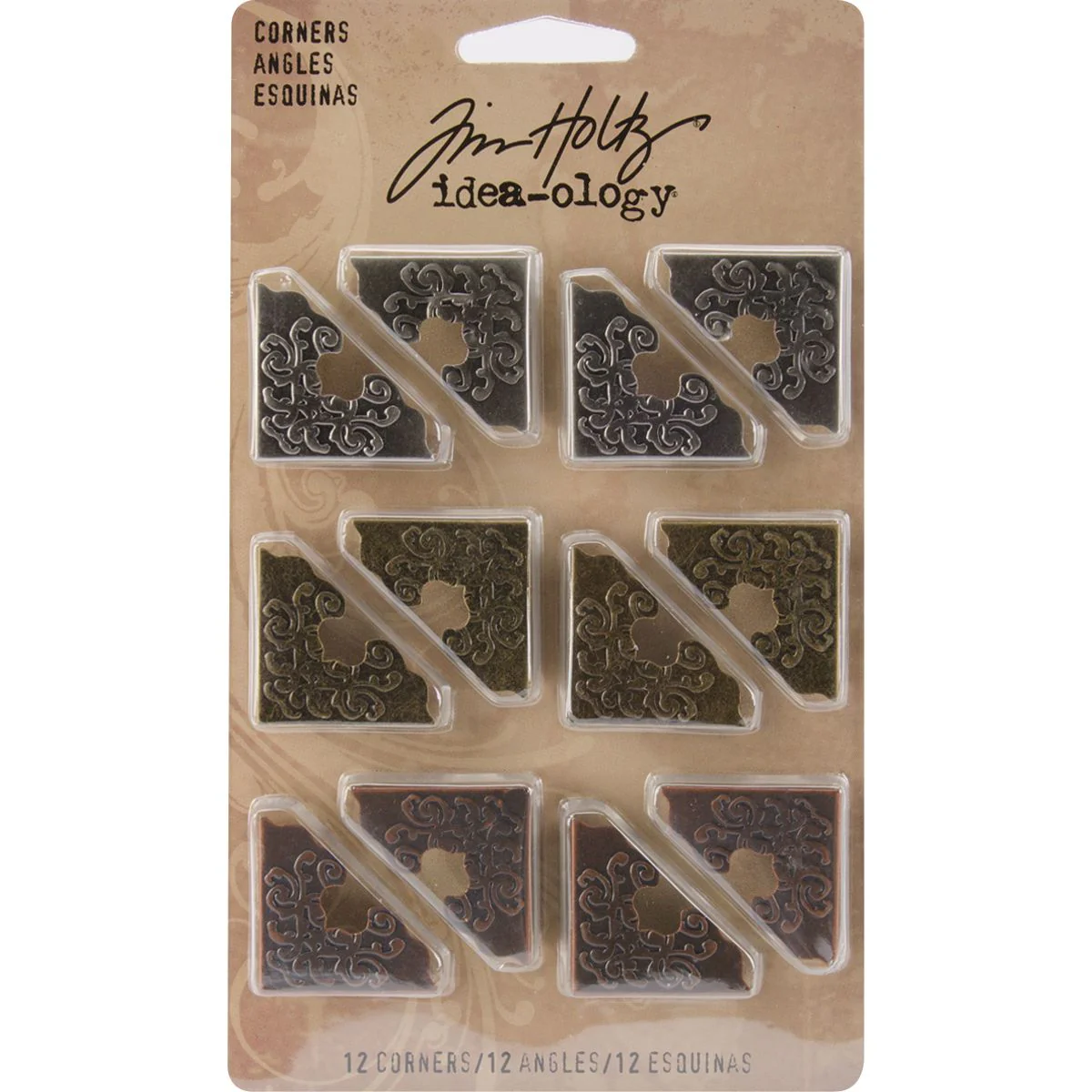 Tim Holtz Idea-Ology Metal Ornate Corners 12 Pieces - Nail Gallerys