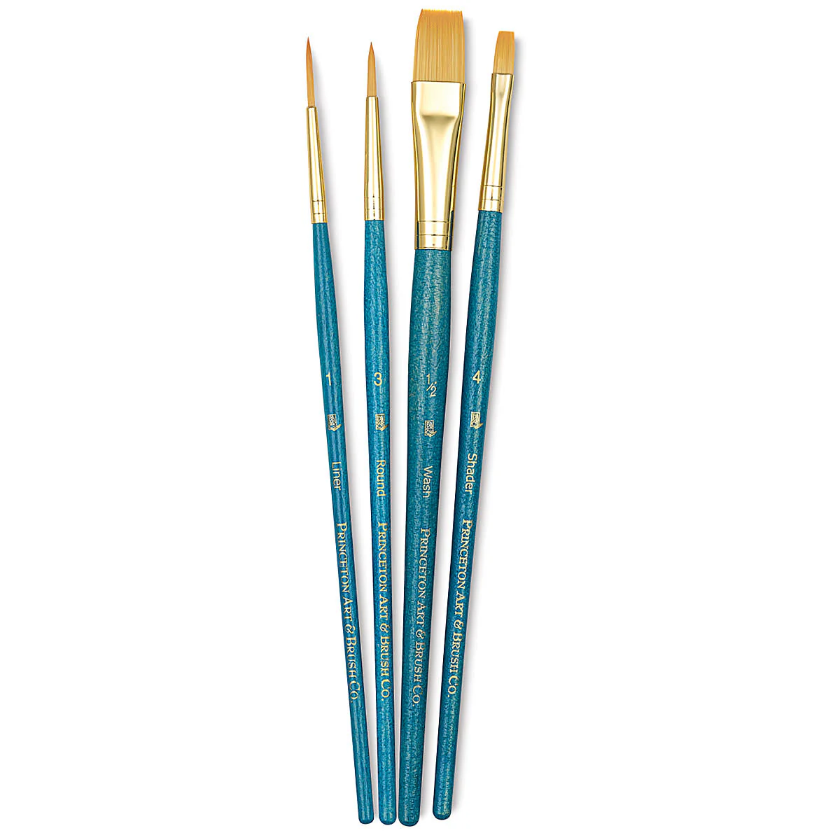 Princeton Real Value Synthetic Golden Taklon 9172 Brushes Set of 4 - Nail Gallerys