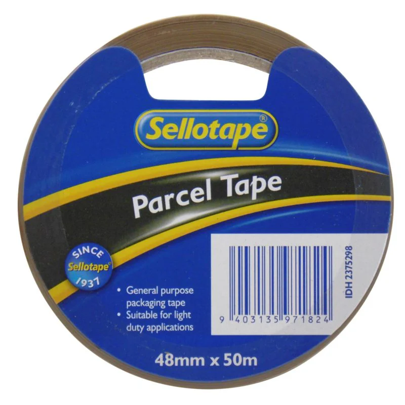 Sellotape Economy Parcel Tape 48mm X 50m Brown - Nail Gallerys