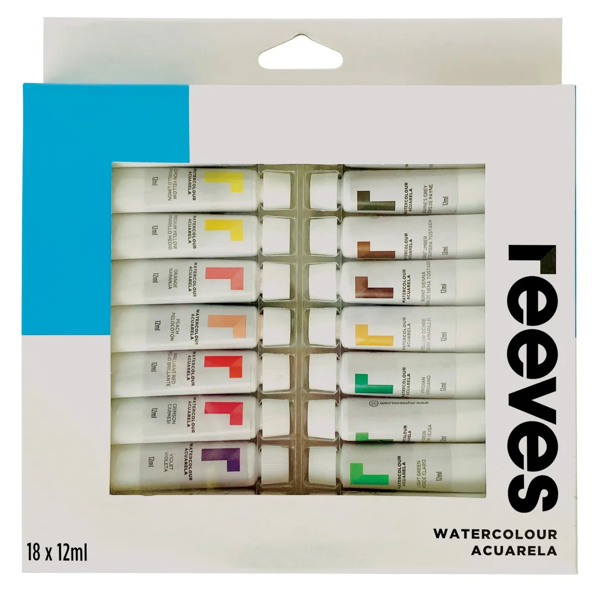 Reeves 12ml Watercolour Paints Set Of 18 - Nail Gallerys