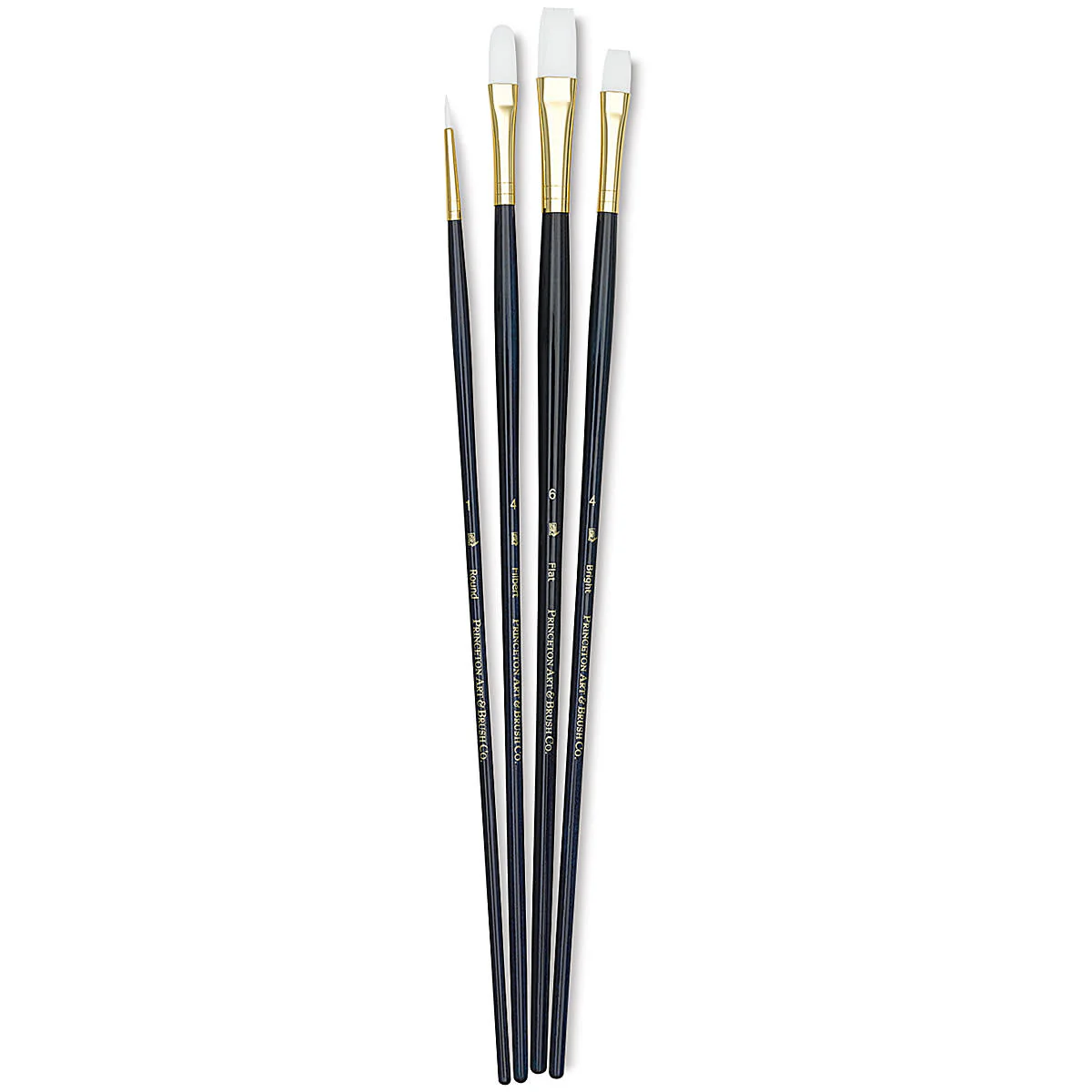 Princeton Real Value Synthetic White Taklon 9130 Brushes Set of 4 - Nail Gallerys