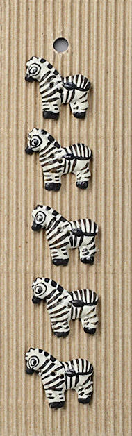 Incomparable Buttons - Zebras - Card of 5 - Nail Gallerys