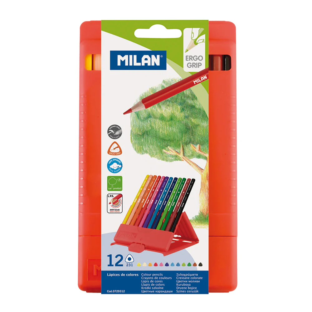 Milan Flexibox Triangular Colouring Pencils Set Of 12 - Nail Gallerys