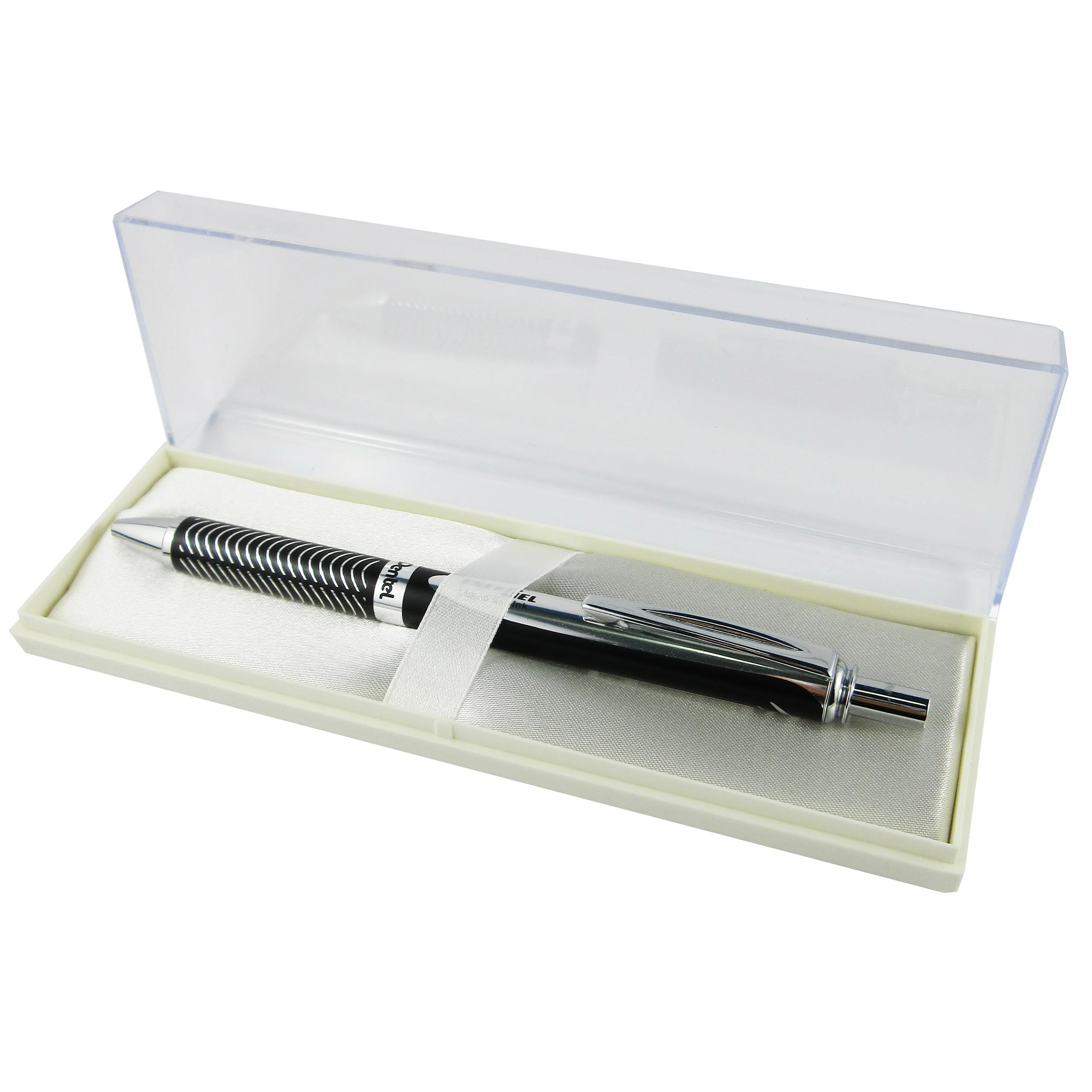 Pentel Energel Ballpoint Pen Retractable 0.7mm Aluminium Barrel Black Ink - Nail Gallerys