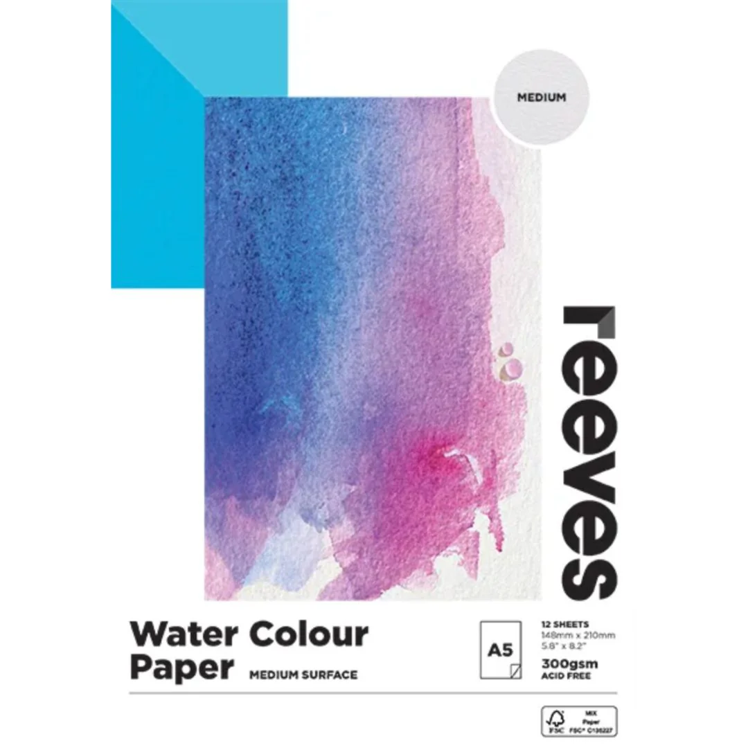 Reeves Watercolour 300gsm 12 Sheet Pads - Nail Gallerys