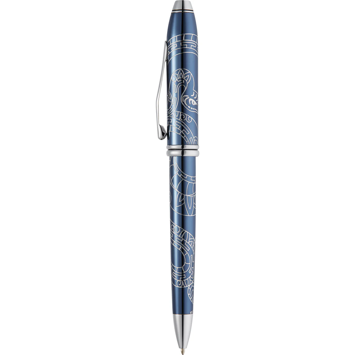 Cross Townsend Zodiac YOT Snake 2025 Blue Lacquer with Chrome Appts Ballpoint Pen - Nail Gallerys