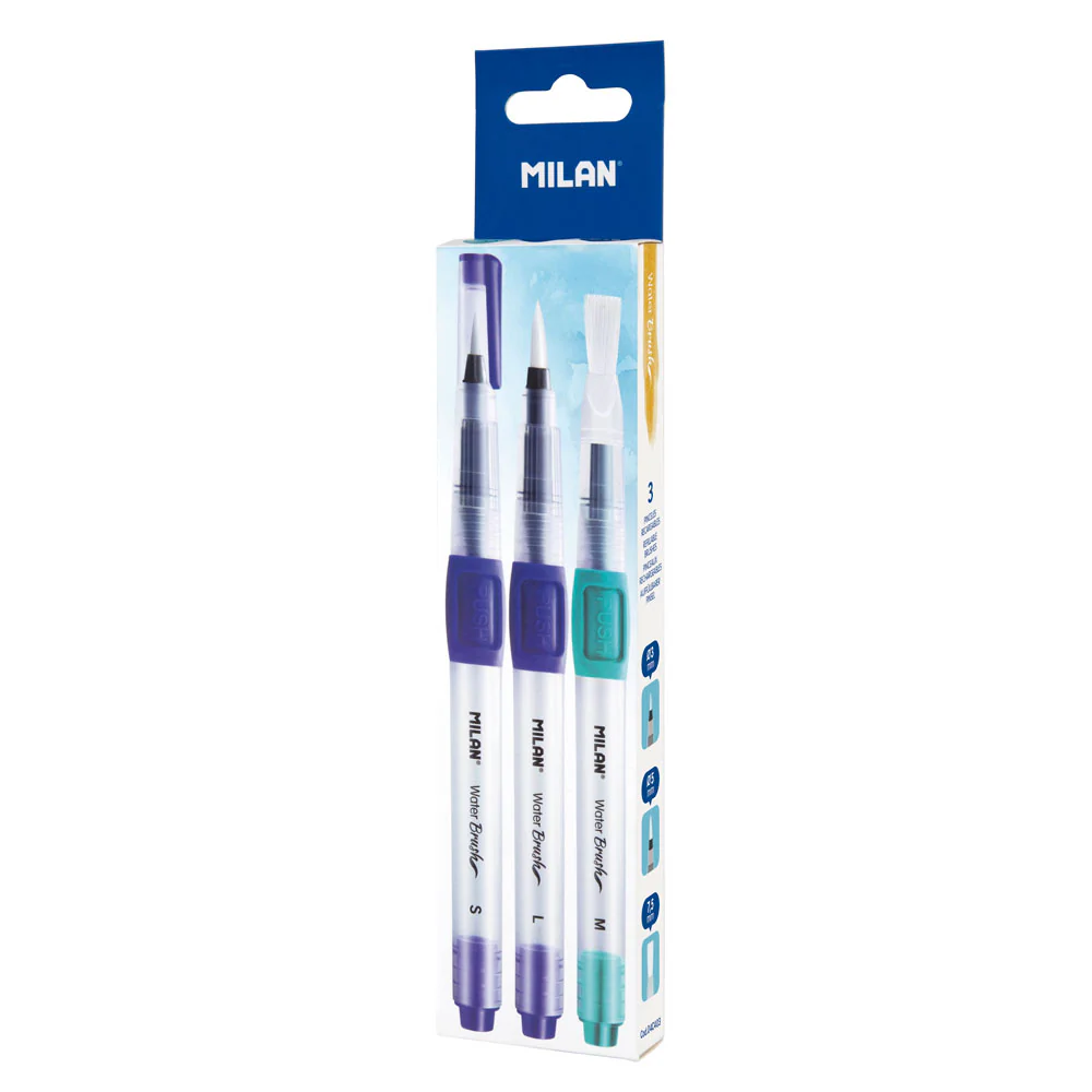 Milan Refillable Water Brushes Set of 3 - Nail Gallerys