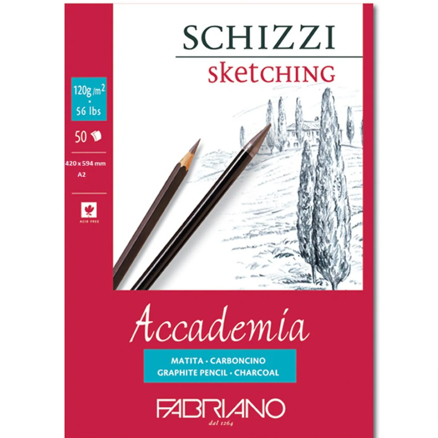 Fabriano Accademia 120gsm A2 50 Sheets Pad - Nail Gallerys