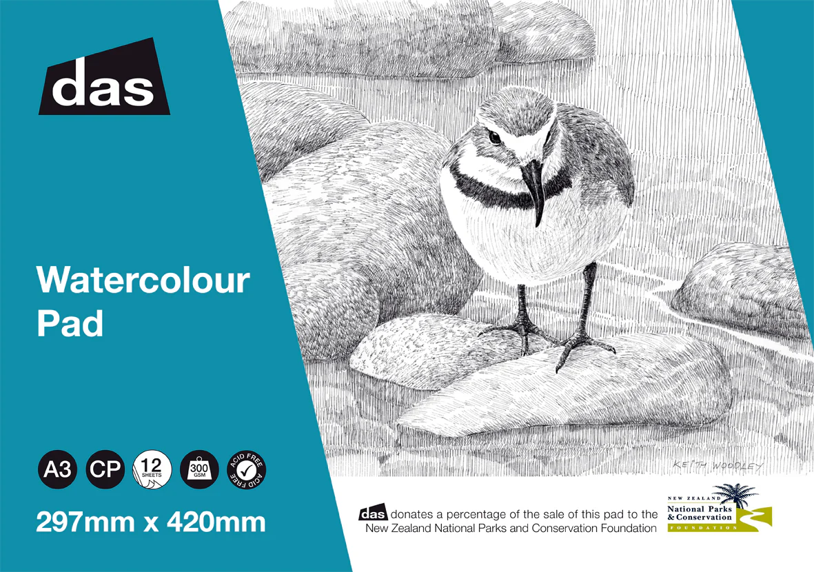 Das Watercolour Pad (Wrybill) 12 Sheet 300gsm - Nail Gallerys