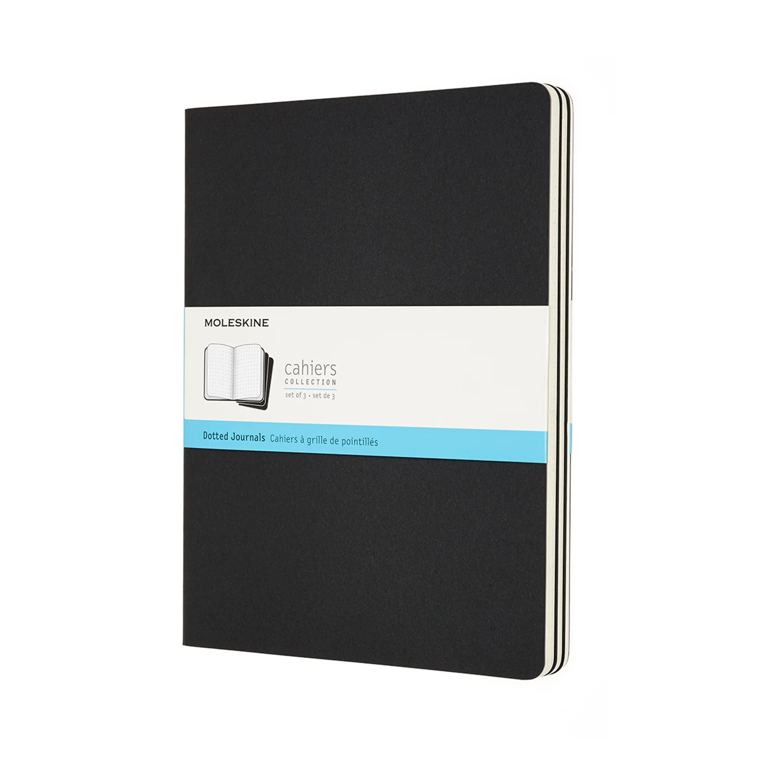Moleskine Cahier Xtra Large Dot Black Journals Pack Of 3 - Nail Gallerys