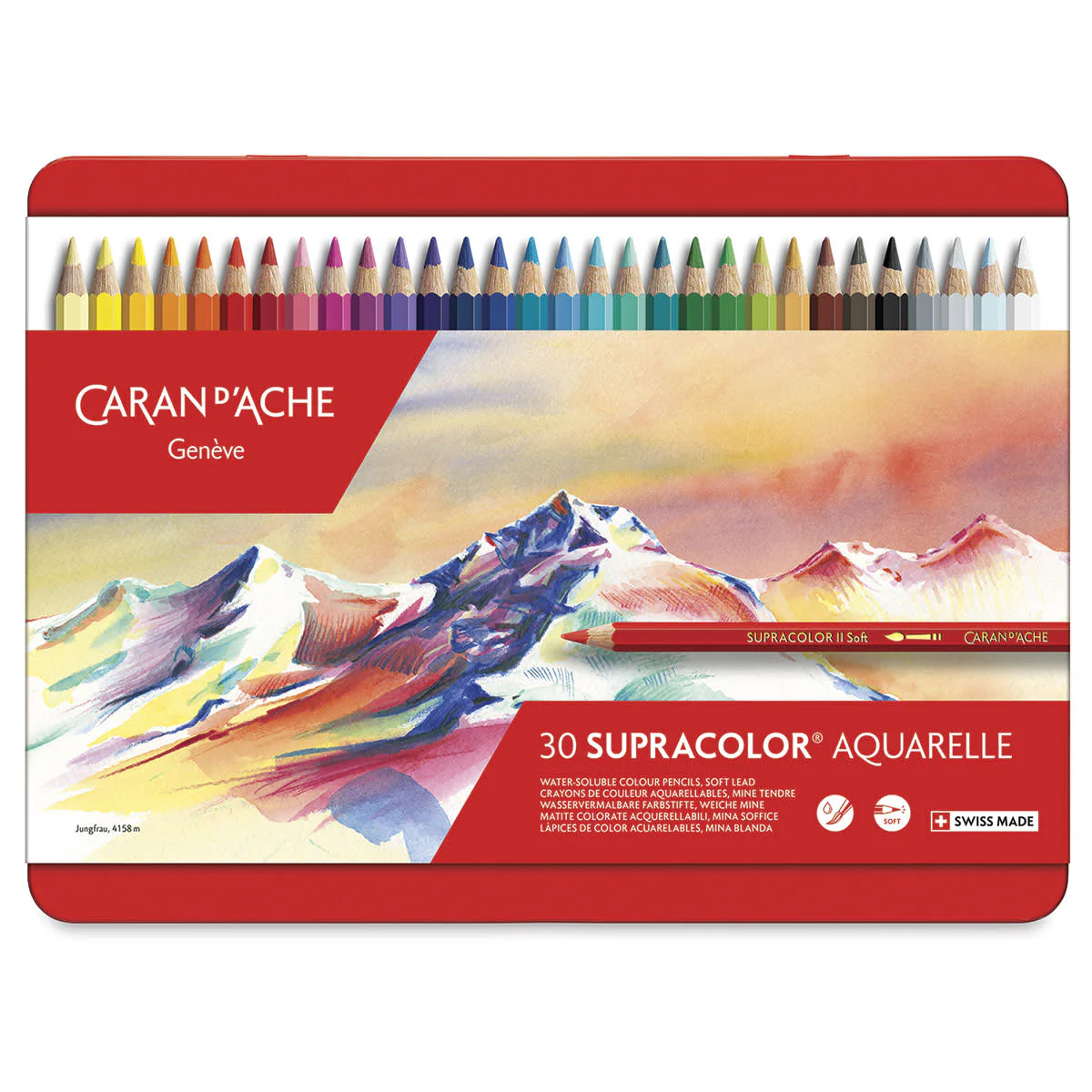 Caran D'ache Supracolour Soft Aquarelle Colour Pencil Set of 30 - Nail Gallerys