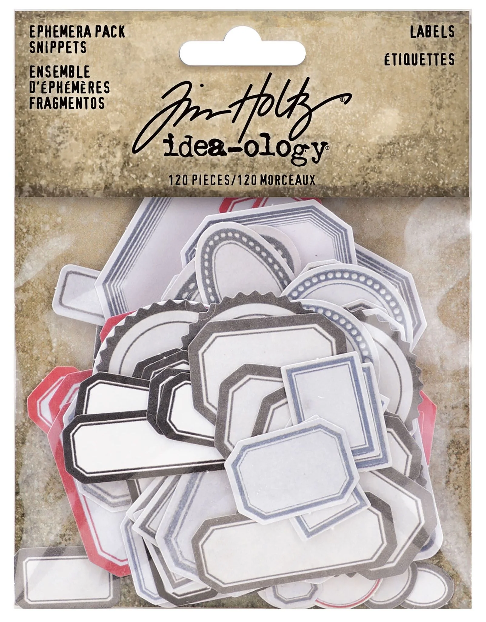 Tim Holtz Idea-Ology Ephemera Snippets Label Pack of 120 Pieces - Nail Gallerys