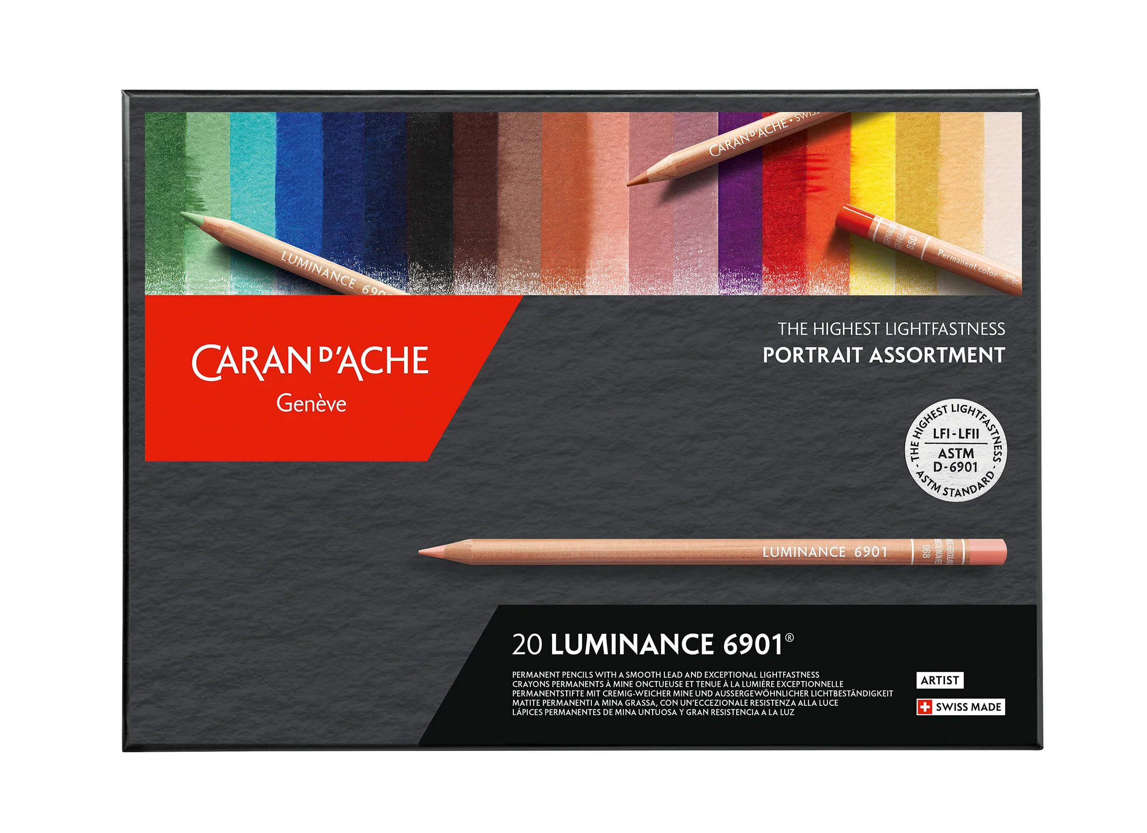 Caran D'ache Luminance 6901 Colouring Pencil Portrait Set of 20 - Nail Gallerys