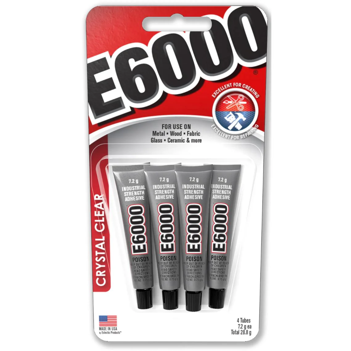 E6000 Crystal Clear Mini Glue Tubes Pack of 4 5.3ML - Nail Gallerys