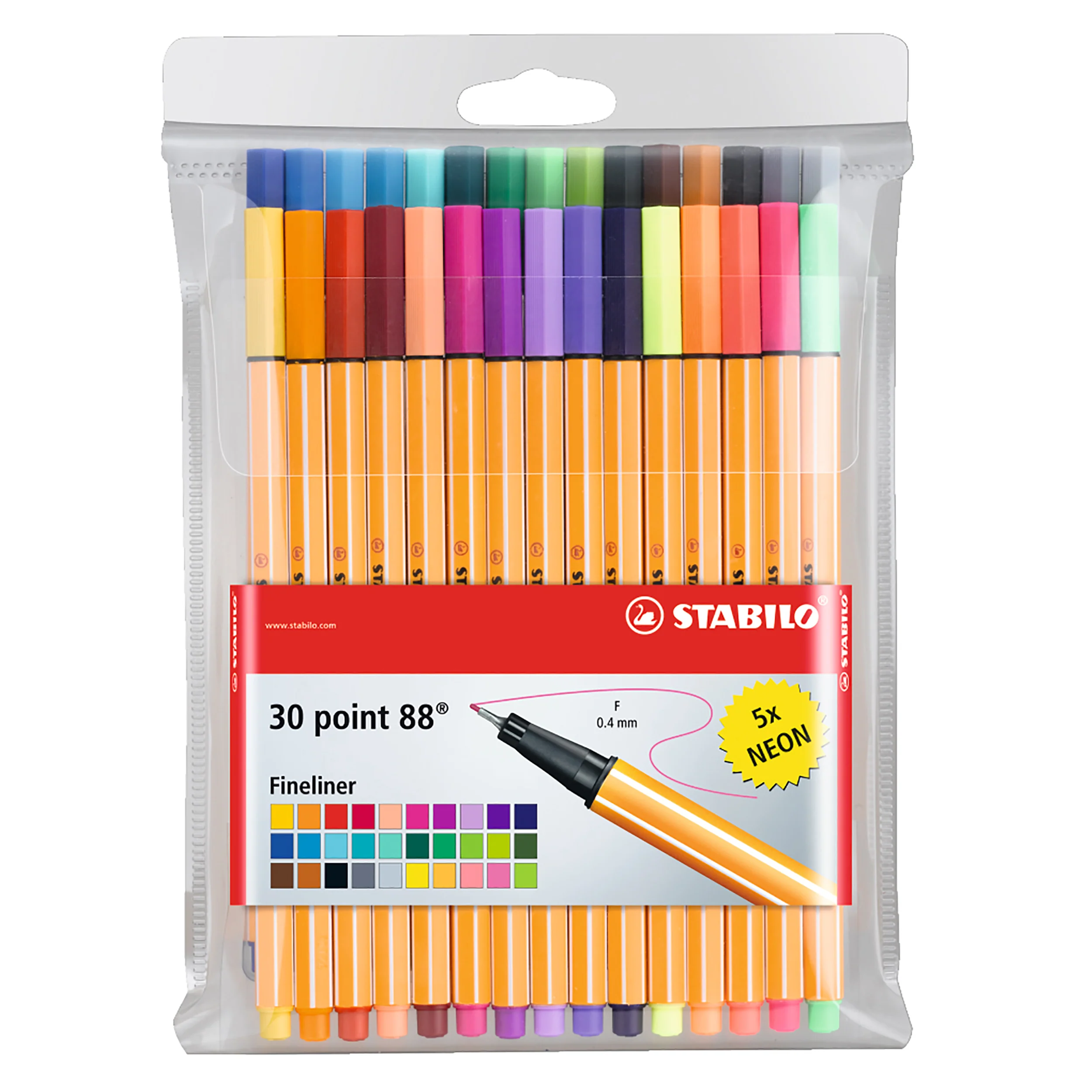 Stabilo Point 88 Fineliner Assorted Wallet Of 30 - Nail Gallerys