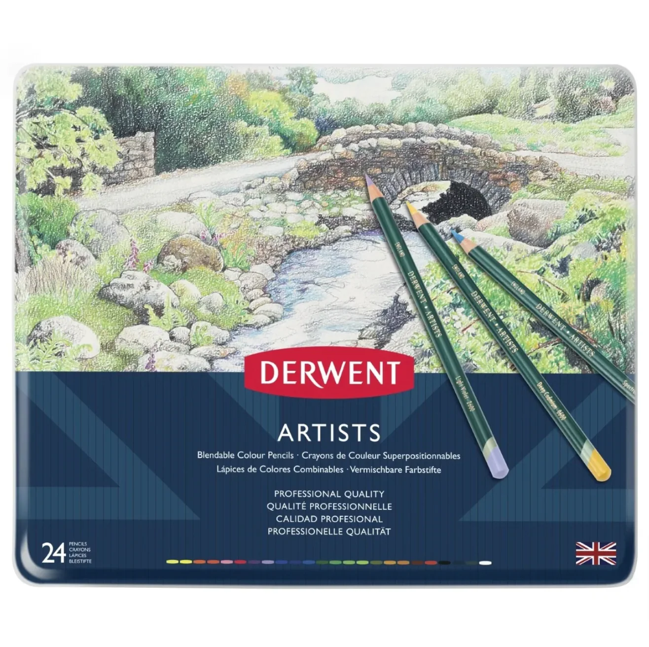 Derwent Artists' Pencil Tin of 24 - Nail Gallerys