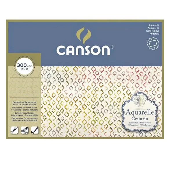 Canson Aquarelle 300gsm 20 Sheets Cold Pressed Pads - Nail Gallerys
