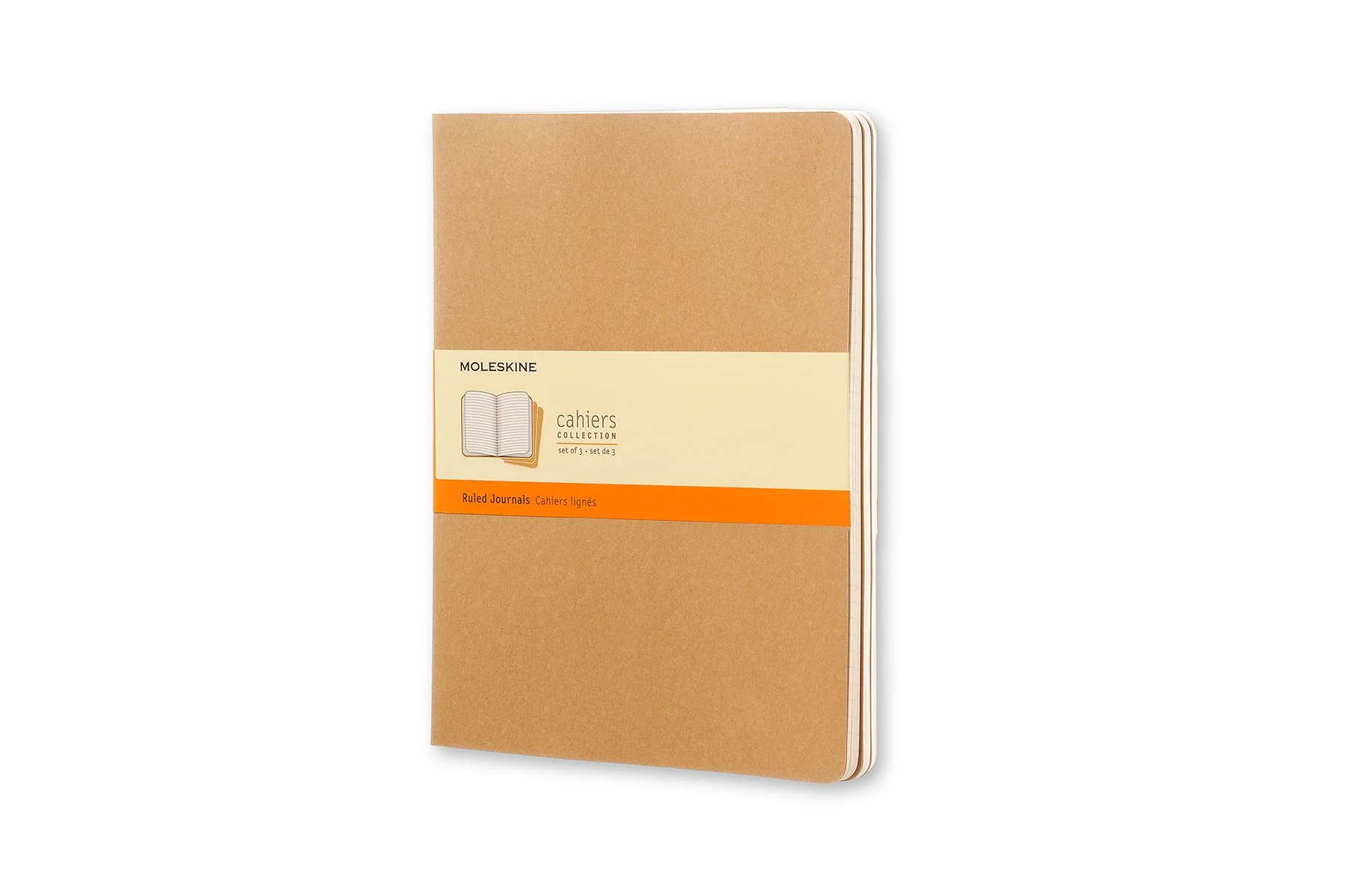 Moleskine X-large Kraft Brown Ruled Journals Pack of 3 - Nail Gallerys