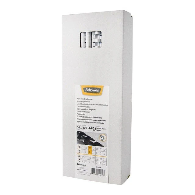 Fellowes Plastic Binding Combs 10mm Pack Of 100 - Nail Gallerys