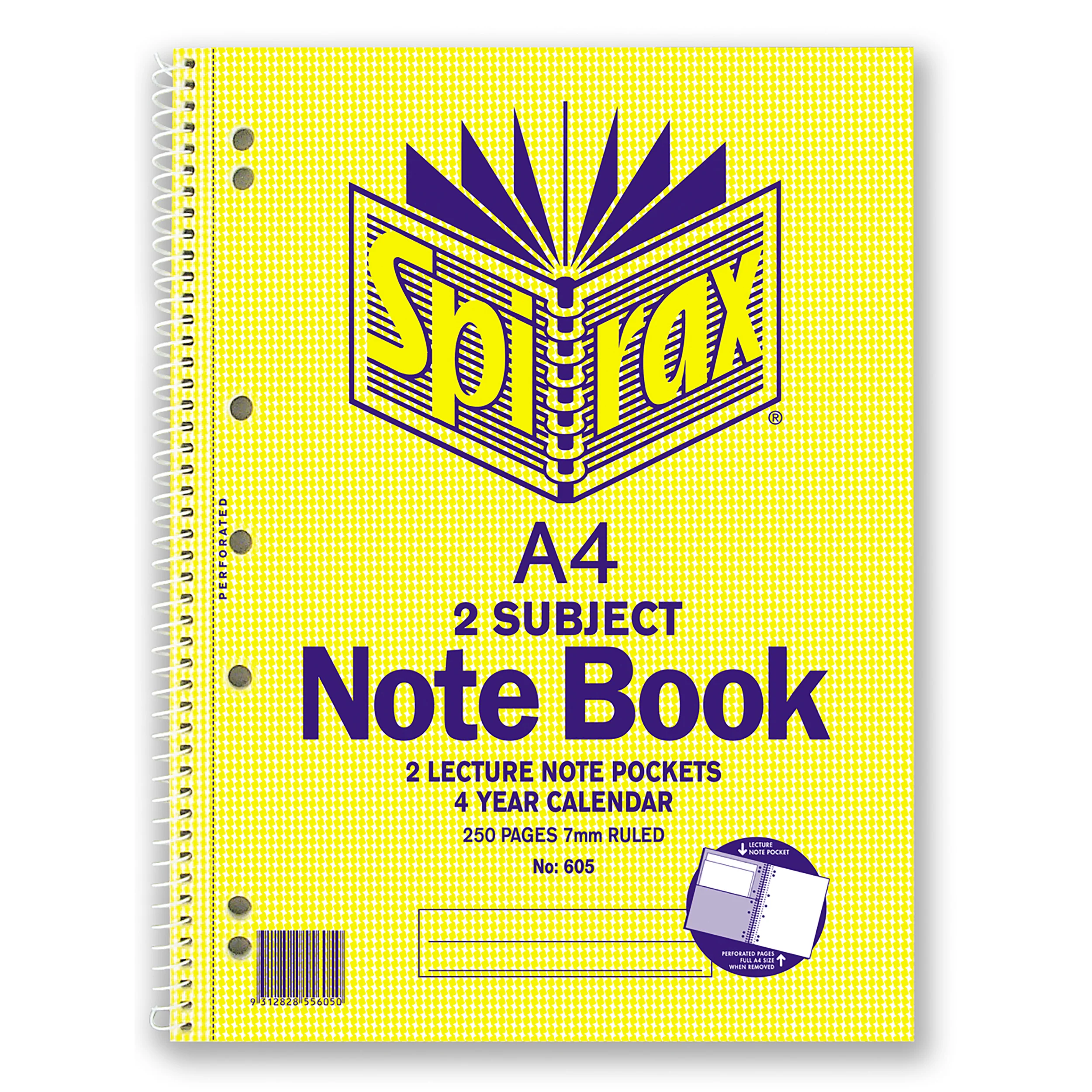 Spirax 605 2 Subject Notebook A4 250 Page - Pack Of 5 - Nail Gallerys