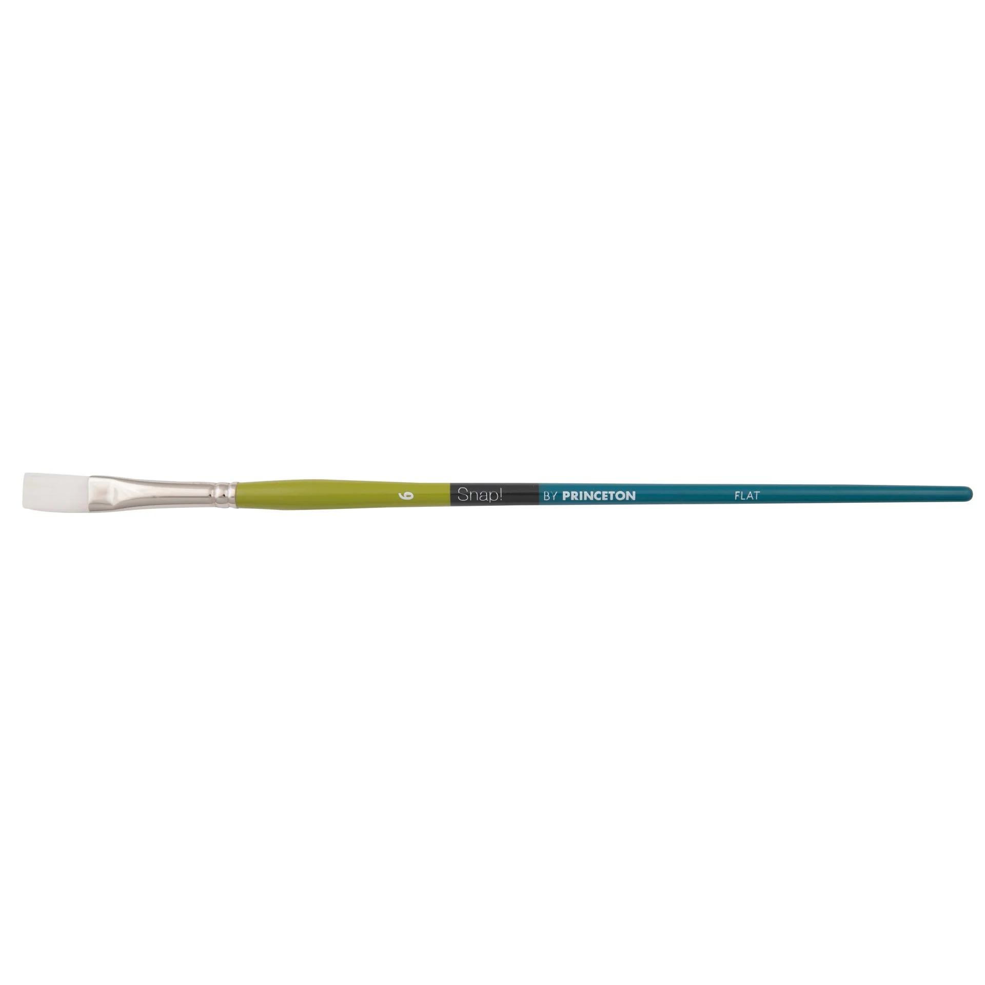 Princeton Snap! 9800 Long Handle White Synthetic Taklon Flat Brushes - Nail Gallerys