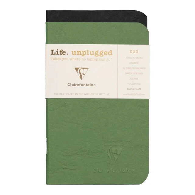 Clairefontaine Age Bag Notebook Pocket Lined Assorted - Pack Of 2 - Nail Gallerys