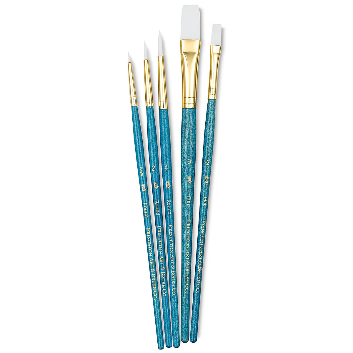 Princeton Real Value Synthetic White Taklon 9174 Brushes Set Of 5 - Nail Gallerys